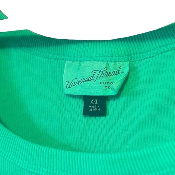 Universal Thread XXL Tank Top Sleeveless Green Ribbed Casual Comfort - Picture 3 of 4